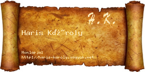 Haris Károly névjegykártya