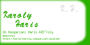 karoly haris business card